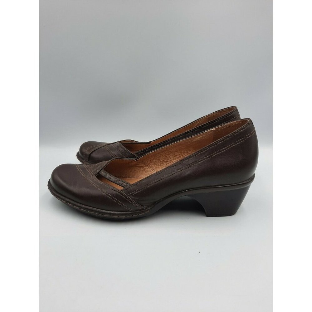 Clarks Artisan Metti Comfort Heels Pumps 73379 Womens 7.5 Brown Leather